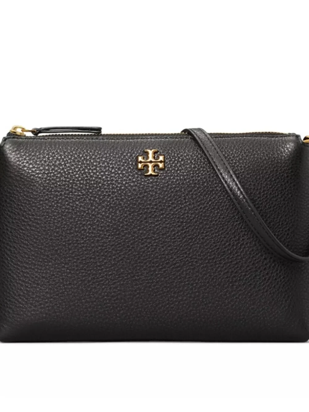 Tory Burch Small Kira Pebbled Leather Top-Zip Crossbody Bag Handbag Purse